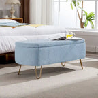Banc de rangement ottoman ovale avec pieds dorés par - 39.37L x 15.75l x 15.50H