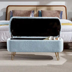 Banc de rangement ottoman ovale avec pieds dorés par - 39.37L x 15.75l x 15.50H
