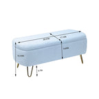 Banc de rangement ottoman ovale avec pieds dorés par - 39.37L x 15.75l x 15.50H