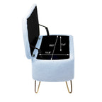 Banc de rangement ottoman ovale avec pieds dorés par - 39.37L x 15.75l x 15.50H