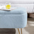 Banc de rangement ottoman ovale avec pieds dorés par - 39.37L x 15.75l x 15.50H