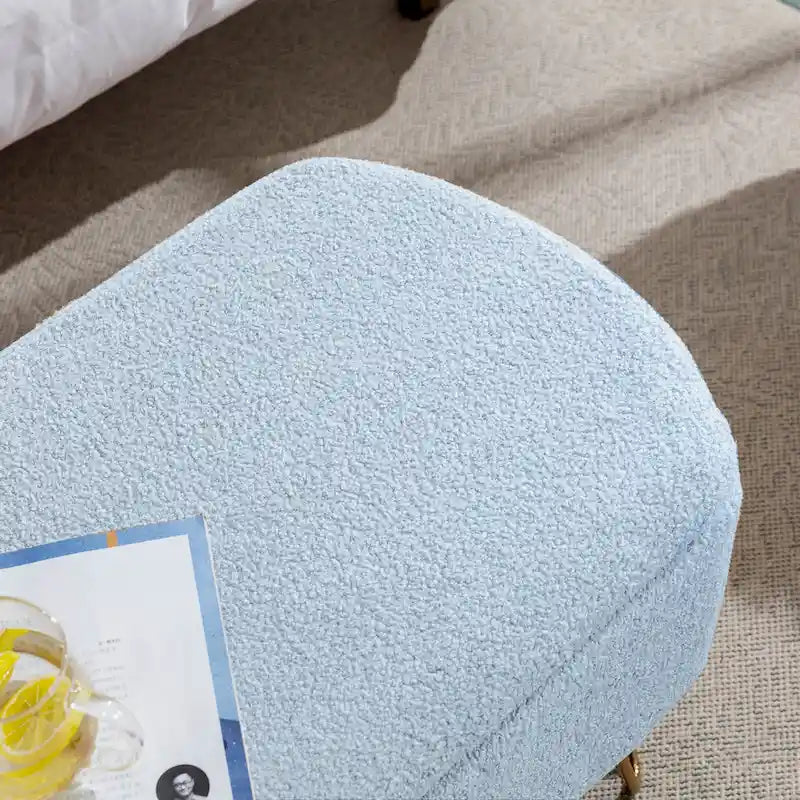 Banc de rangement ottoman ovale avec pieds dorés par - 39.37L x 15.75l x 15.50H