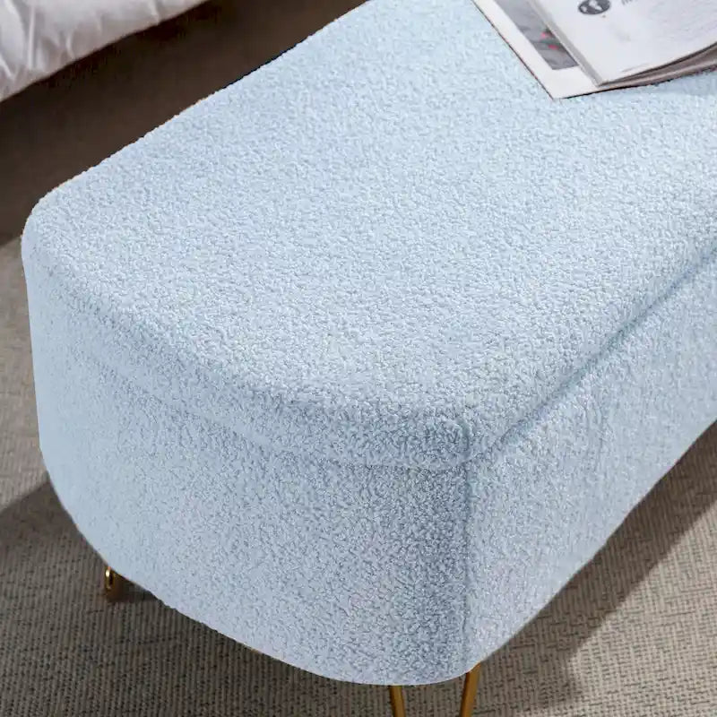 Banc de rangement ottoman ovale avec pieds dorés par - 39.37L x 15.75l x 15.50H