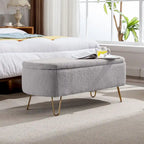 Banc de rangement ottoman ovale avec pieds dorés par - 39.37L x 15.75l x 15.50H