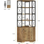 Bibliothèque d'angle haute à 7 niveaux, étagère d'angle industrielle de 193 cm avec rangement