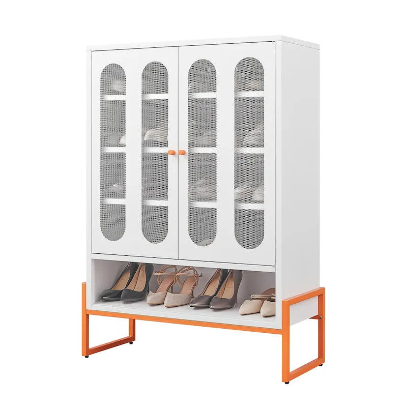 Meuble à chaussures double face de 1,80 m de haut avec cloisons mobiles à double couche et base creuse, conception anti-humidité et antisismique