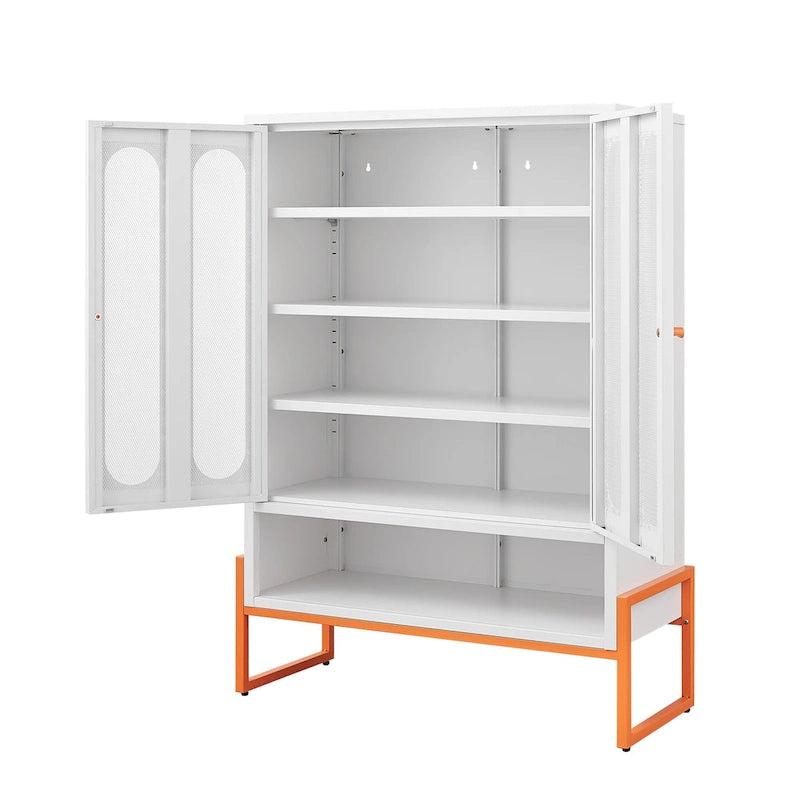 Meuble à chaussures double face de 1,80 m de haut avec cloisons mobiles à double couche et base creuse, conception anti-humidité et antisismique