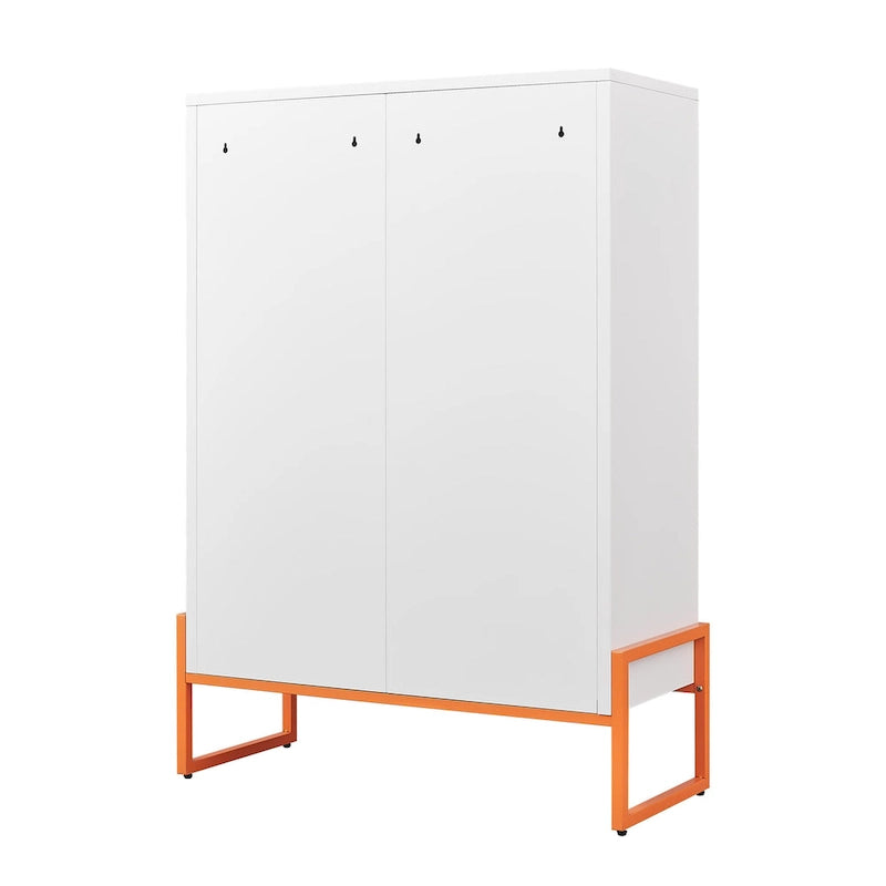 Meuble à chaussures double face de 1,80 m de haut avec cloisons mobiles à double couche et base creuse, conception anti-humidité et antisismique