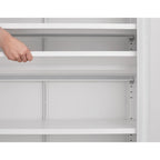 Meuble à chaussures double face de 1,80 m de haut avec cloisons mobiles à double couche et base creuse, conception anti-humidité et antisismique
