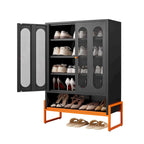 Meuble à chaussures double face de 1,80 m de haut avec cloisons mobiles à double couche et base creuse, conception anti-humidité et antisismique