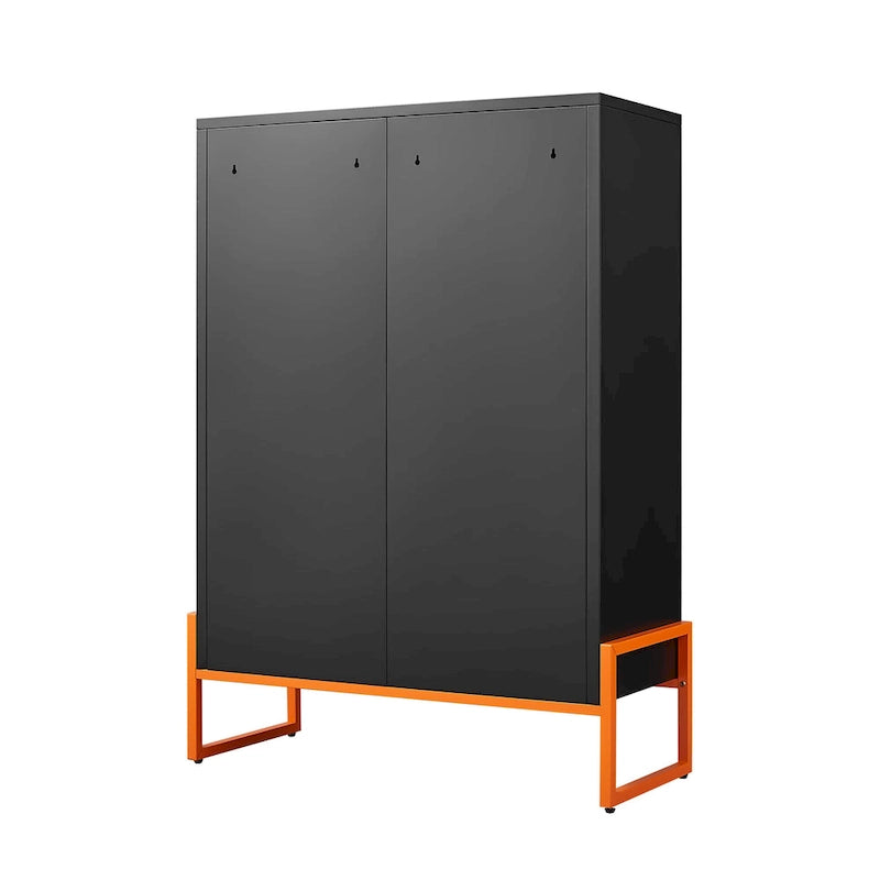 Meuble à chaussures double face de 1,80 m de haut avec cloisons mobiles à double couche et base creuse, conception anti-humidité et antisismique