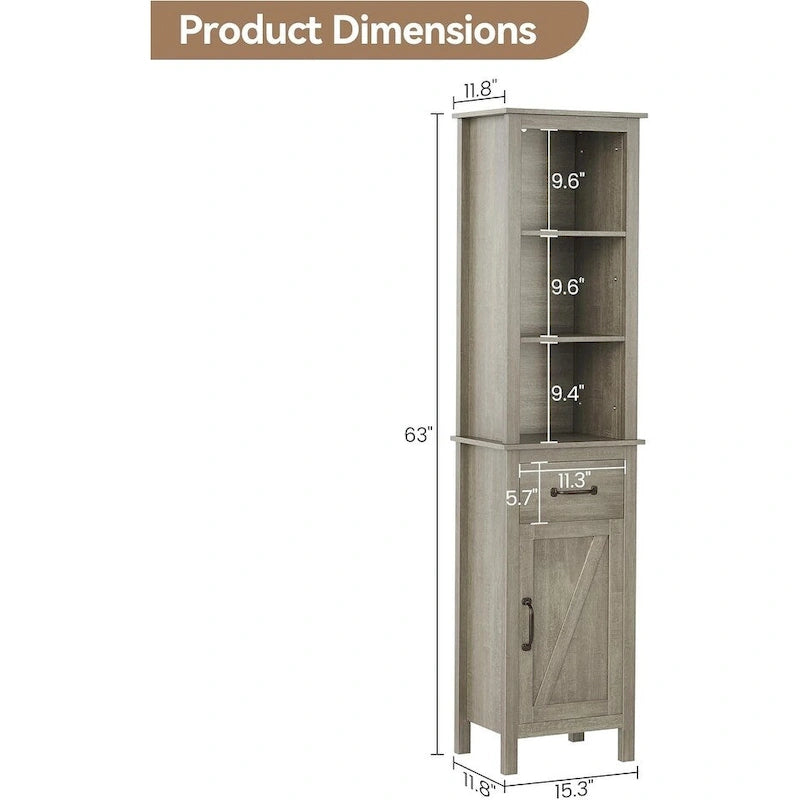 Meuble haut de salle de bain 63 H, meuble de rangement étroit