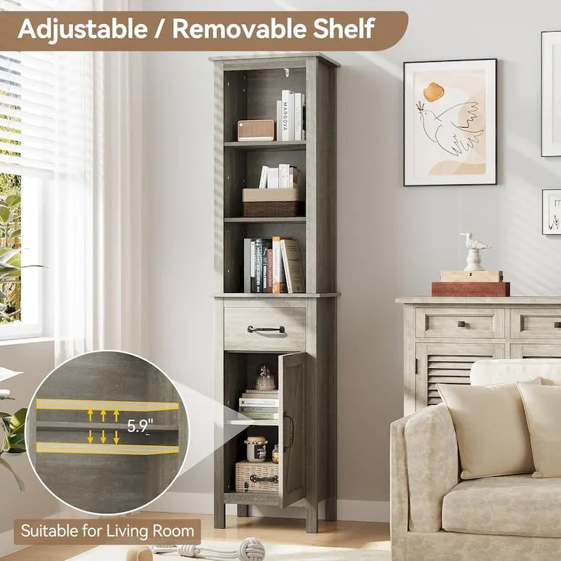Meuble haut de salle de bain 63 H, meuble de rangement étroit