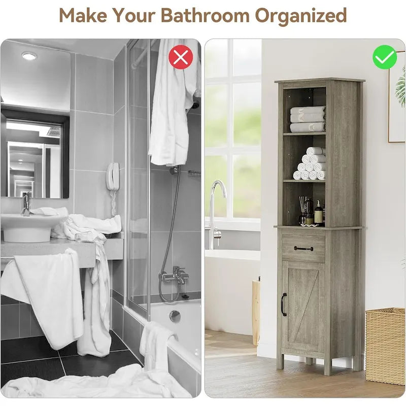 Meuble haut de salle de bain 63 H, meuble de rangement étroit