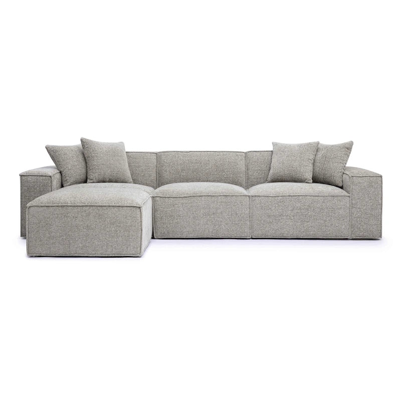 Canapé modulable en chenille Mindy, tissage panier - 115,3 l x 70 P x 28,2 H