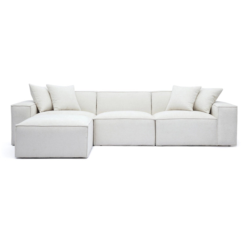 Canapé modulable en chenille Mindy, tissage panier - 115,3 l x 70 P x 28,2 H