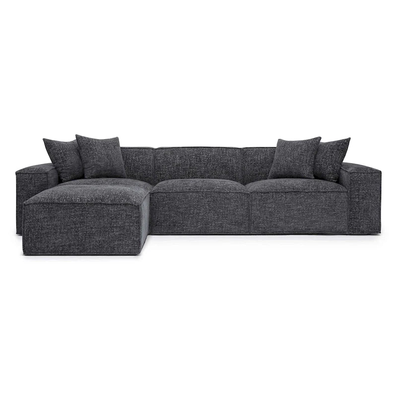 Canapé modulable en chenille Mindy, tissage panier - 115,3 l x 70 P x 28,2 H