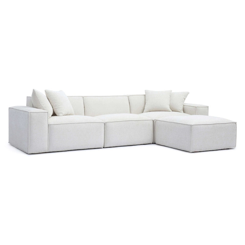 Canapé modulable en chenille Mindy, tissage panier - 115,3 l x 70 P x 28,2 H
