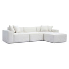 Canapé modulable en chenille Mindy, tissage panier - 115,3 l x 70 P x 28,2 H