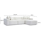 Canapé modulable en chenille Mindy, tissage panier - 115,3 l x 70 P x 28,2 H
