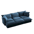 Canapé d'angle 3 places 120 Chenille avec 3 poufs