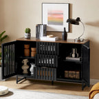 Meuble de rangement moderne avec 3 tiroirs et 4 étagères pour salon, chambre