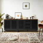 Meuble de rangement moderne avec 3 tiroirs et 4 étagères pour salon, chambre
