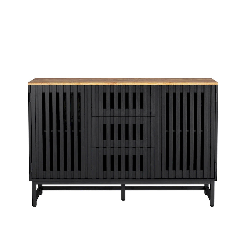 Meuble de rangement moderne avec 3 tiroirs et 4 étagères pour salon, chambre