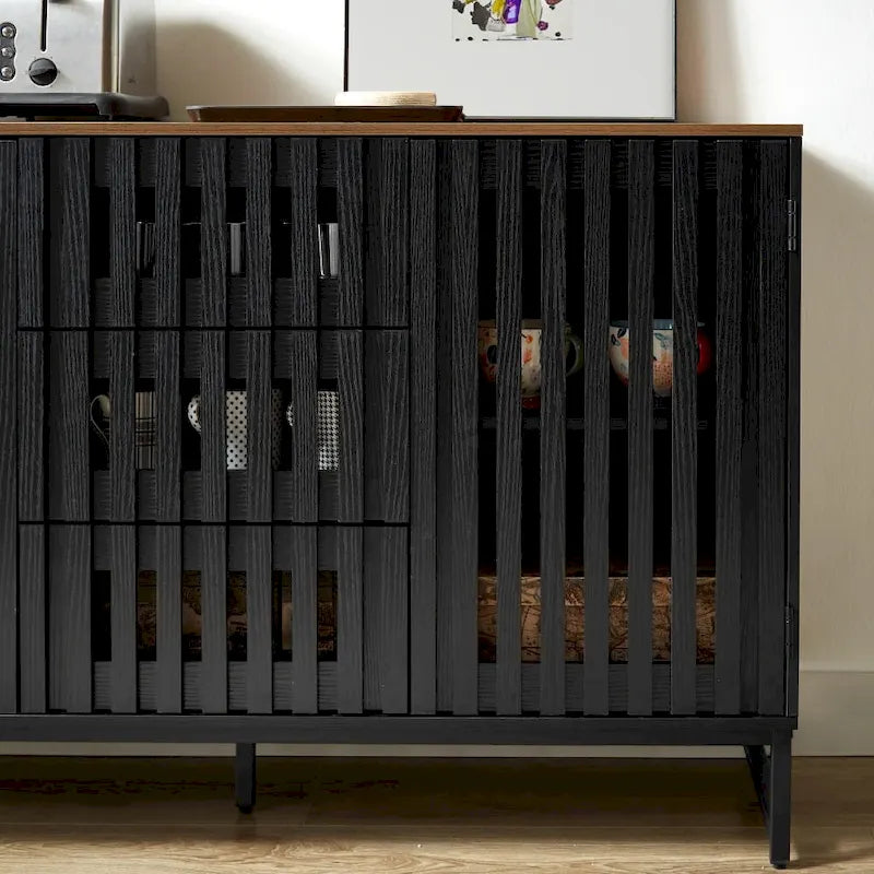 Meuble de rangement moderne avec 3 tiroirs et 4 étagères pour salon, chambre