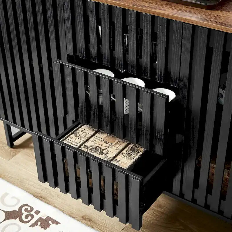 Meuble de rangement moderne avec 3 tiroirs et 4 étagères pour salon, chambre