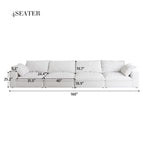 Grand canapé modulaire en duvet pour salon, convertible en lit