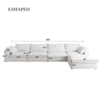 Grand canapé modulaire en duvet pour salon, convertible en lit