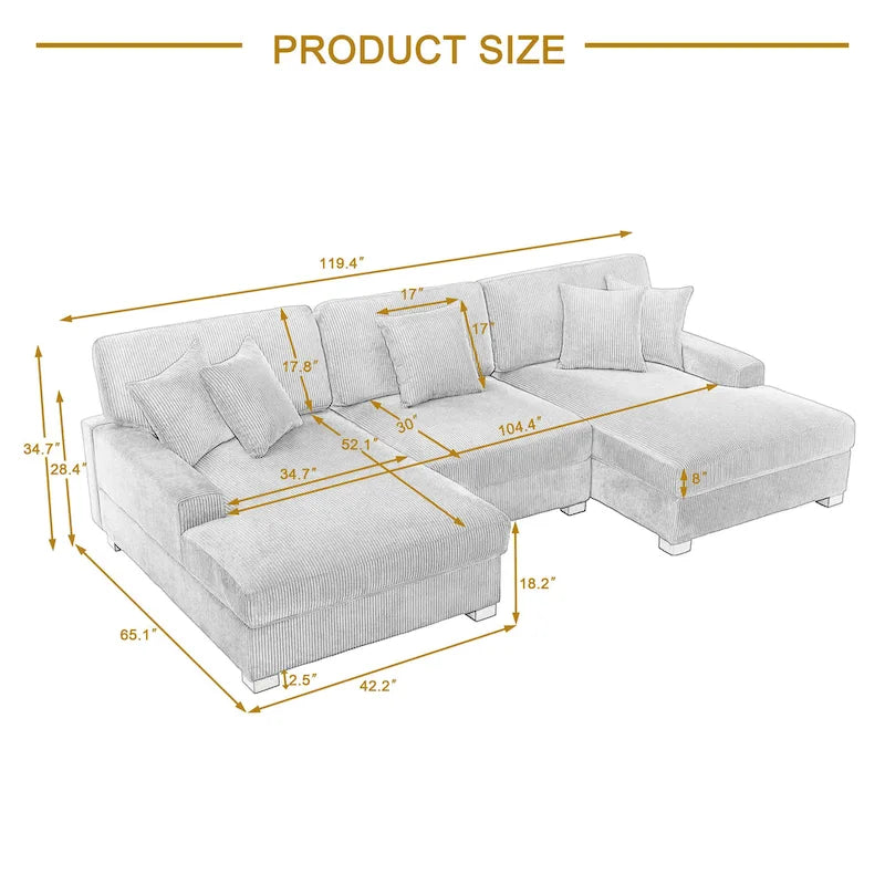 Canapé modulaire moderne surdimensionné avec coussins