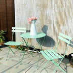 Ensemble bistro pliant 3 pièces en métal, salon de conversation intérieur/extérieur résistant aux intempéries pour patio, cour, jardin