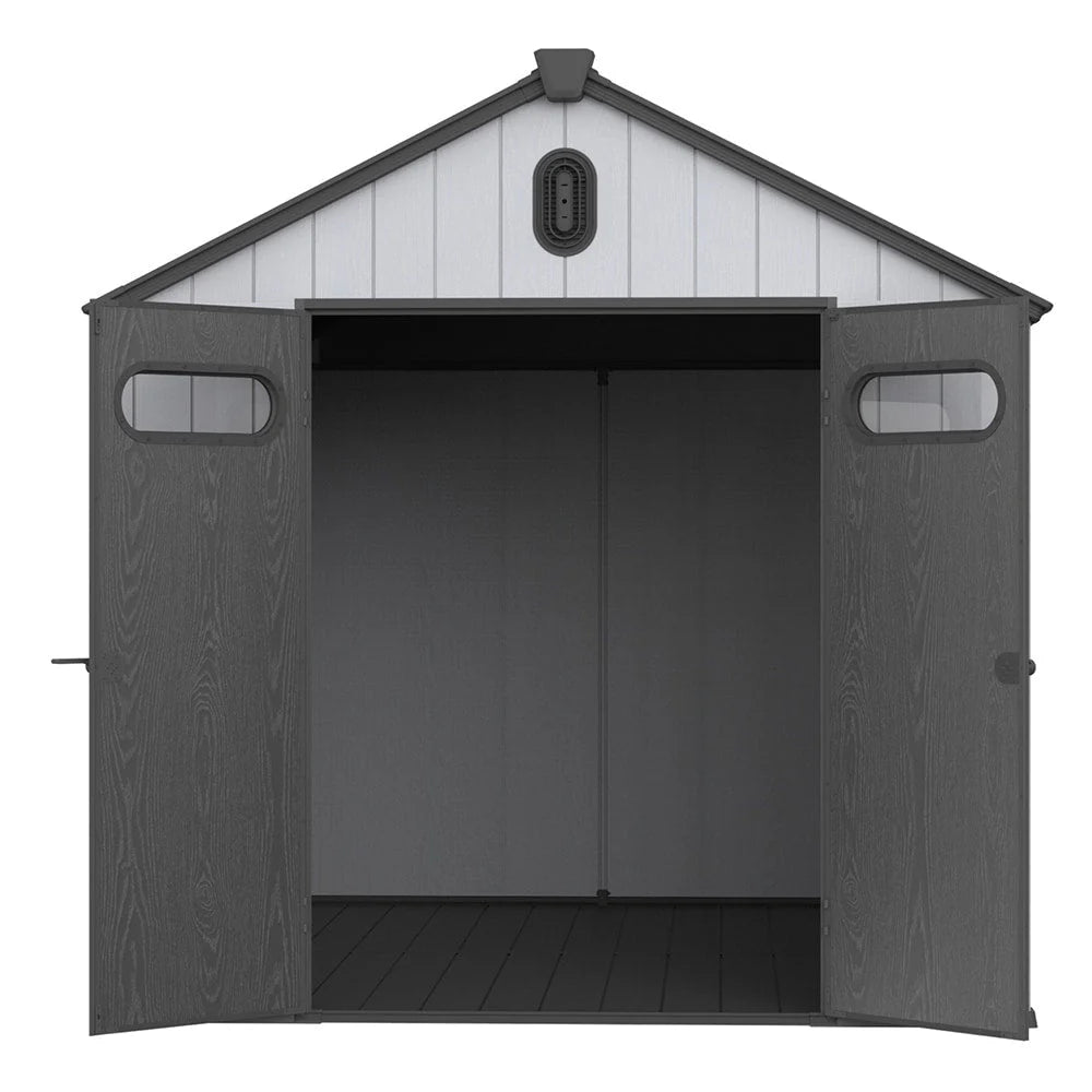Abri de jardin en résine toutes saisons avec plancher, 1,8 m x 1,2 m/1,8 m x 2,4 m/2,4 m x 1,8 m/2,4 m x 3 m, Spire Tool Shed