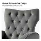 Chaise tuftée Abadiana Accent avec base en métal par HULALA HOME