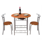 Ensemble table de bar et tabourets 3 pièces gris argenté/brun clair