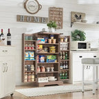47 armoire de cuisine de ferme, buffet de rangement avec portes de grange - N/A