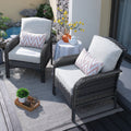 HOOOWOOO Ensemble de 2 chaises en rotin tressé pour patio extérieur