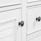 Meuble-lavabo avec vasque en céramique, deux placards et cinq tiroirs