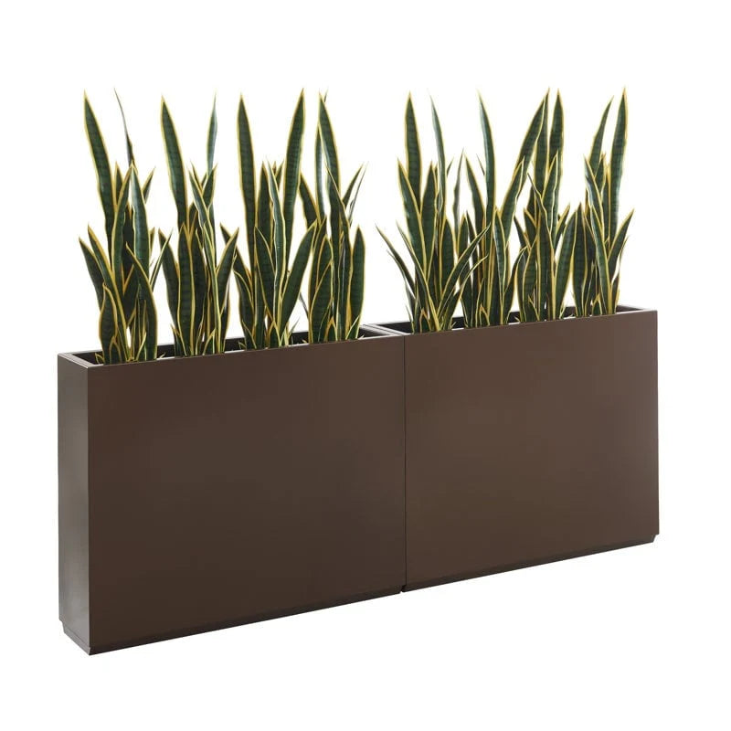 Jardinière métallique robuste pour plantes d'extérieur, 38 po L x 10 po l x 30 po H, jardinière-diviseur en métal, longue et haute - 38x30x10