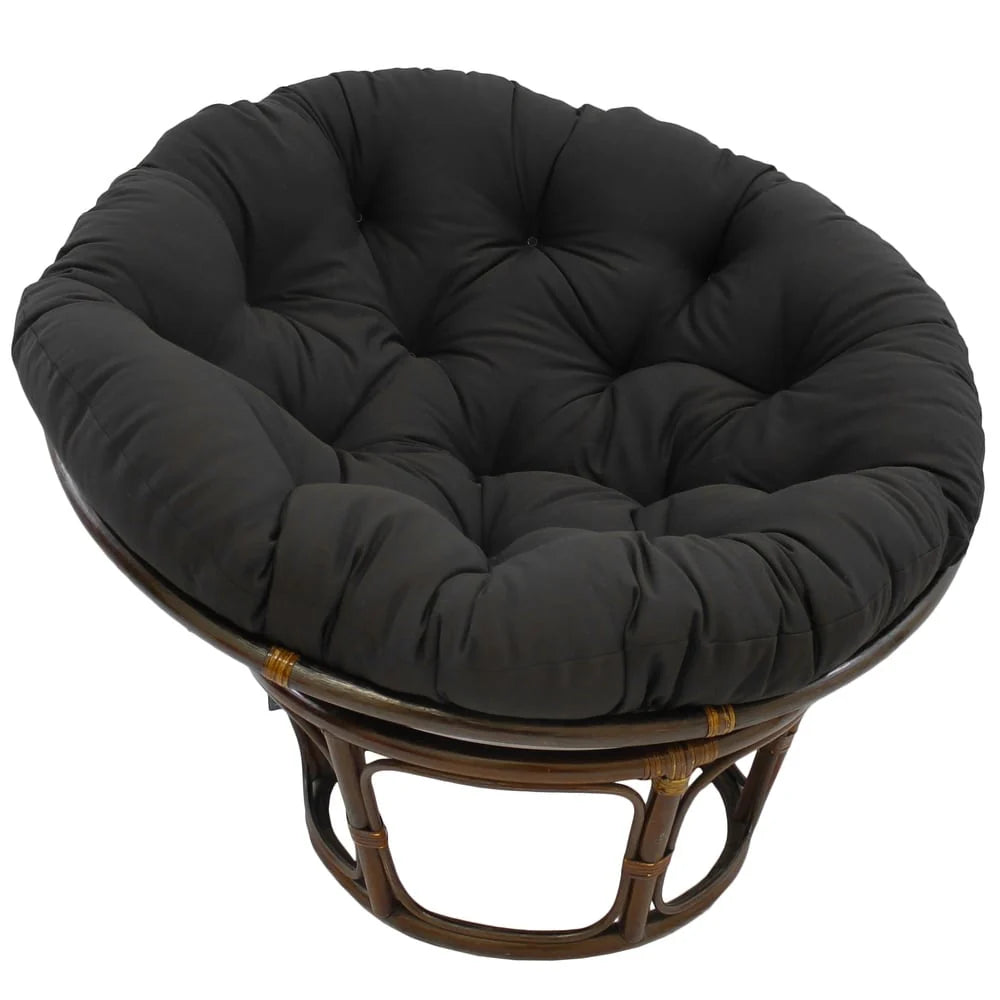 Fauteuil Papasan Bali en rotin de 42 pouces avec coussin en sergé