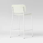 Lot de 2 tabourets de bar en plastique moulé de 61 cm avec base en métal, hauteur comptoir, blancs - Room Essentials™