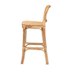 Tabouret de bar Adrena en rotin marron naturel - Baxton Studio : Fait à la main, aucun assemblage requis, style bohème