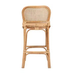 Tabouret de bar Adrena en rotin marron naturel - Baxton Studio : Fait à la main, aucun assemblage requis, style bohème