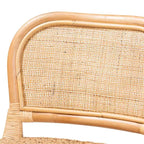 Tabouret de bar Adrena en rotin marron naturel - Baxton Studio : Fait à la main, aucun assemblage requis, style bohème