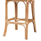 Tabouret de bar Adrena en rotin marron naturel - Baxton Studio : Fait à la main, aucun assemblage requis, style bohème