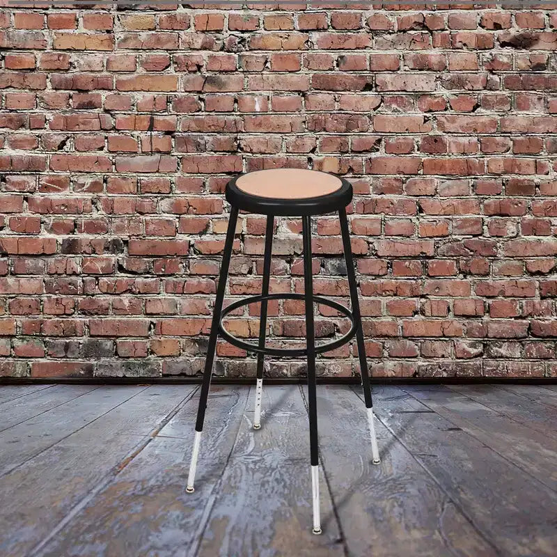 Hampden Furnishings Lot de 2 tabourets de bar noirs robustes réglables en hauteur de 81,3 cm à 99,1 cm, en acier : Cadre rond moderne, capacité de 136 kg