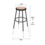 Hampden Furnishings Lot de 2 tabourets de bar noirs robustes réglables en hauteur de 81,3 cm à 99,1 cm, en acier : Cadre rond moderne, capacité de 136 kg
