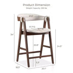 HOMES: Inside + Out Lot de 2 tabourets de bar Pearlcrest mi-siècle moderne en bouclette, hauteur comptoir, noyer